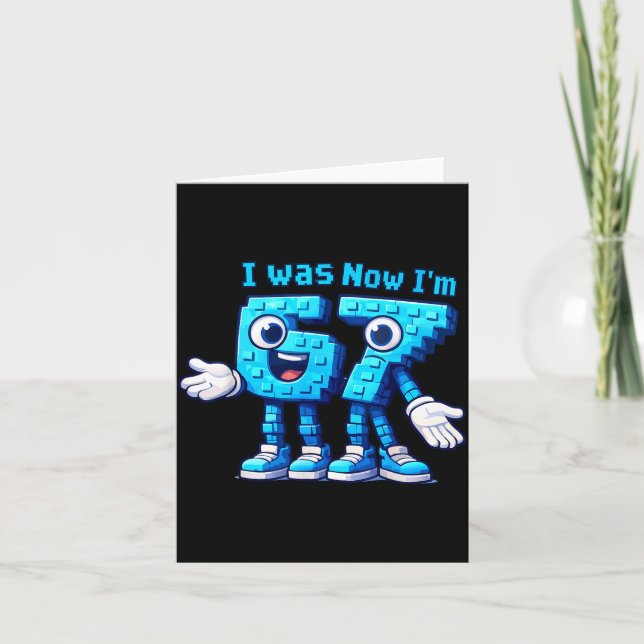 7 Year Old Birthday I Was 6 Now I'm 7 67  Karte (Vorderseite)