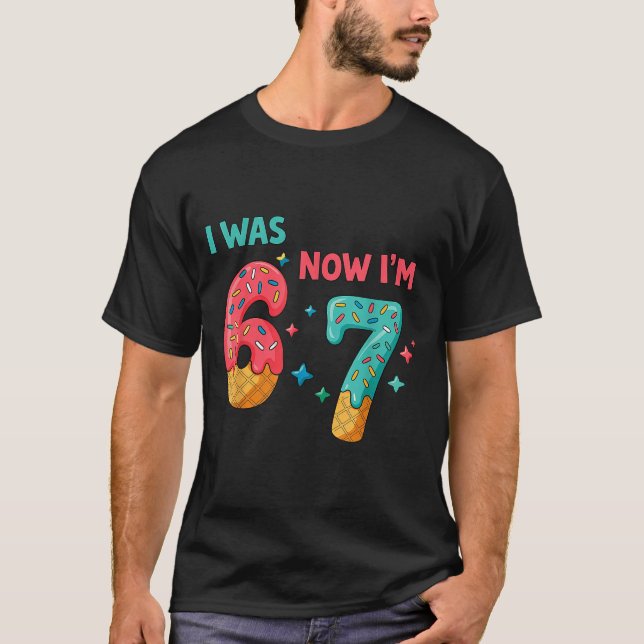 7 Year Old Birthday I Was 6 Now I'm 7  T-Shirt (Vorderseite)
