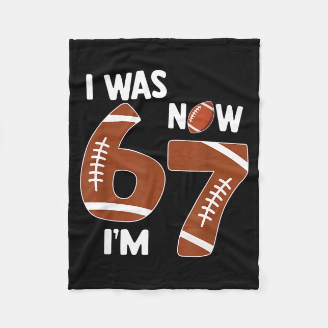 7 Year Old Birthday Shirt Was 6 Now I'm 7 67 Funny Fleecedecke (Vorderseite)