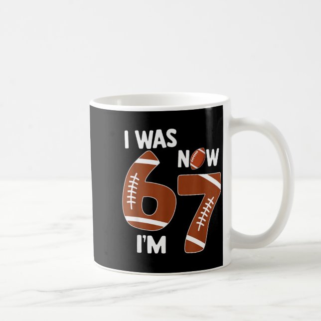 7 Year Old Birthday Shirt Was 6 Now I'm 7 67 Funny Kaffeetasse (Rechts)