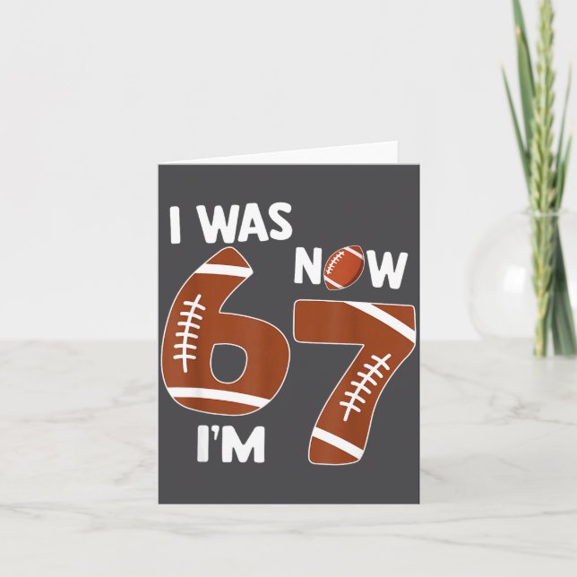 7 Year Old Birthday Shirt Was 6 Now I'm 7 67 Funny Karte (Vorderseite)