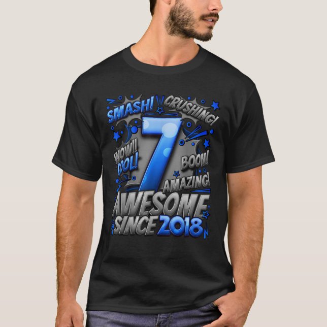 7 Year Old Gifts For Boys 7th Birthday Boy 7 Year  T-Shirt (Vorderseite)