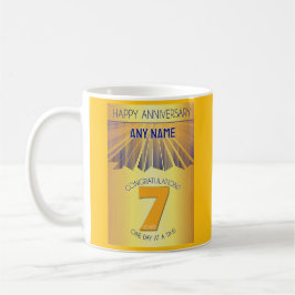 7 Year Sober Anniversary | Golden Ray 12 Step Kaffeetasse