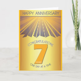 7 Year Sober Anniversary | Golden Ray 12 Step  Karte