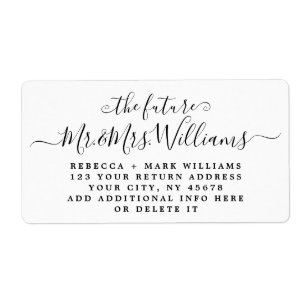 7 Zeilen Große Chic Script Hochzeitsskrippe Rückse