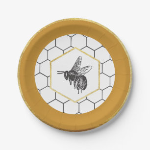 7 Zoll Bienensalat/Dessertplatte Pappteller