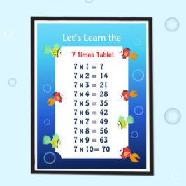 7er-Reihe Poster für Kinder | Ozean-Mathematik