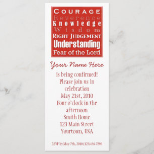 7Geschenke für Ihre Bestätigung Ankündigung Einlad