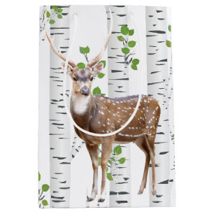 7l x 4,5b x 10h Mittlere Geschenktüte Reh Bock Wal