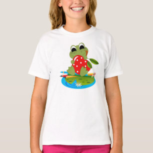 #7Lil Lady Frog Bella Ringer T - Shirt