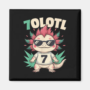 7olotl Sevenolotl – Lustiger Axolotl Halloween-Num Magnet