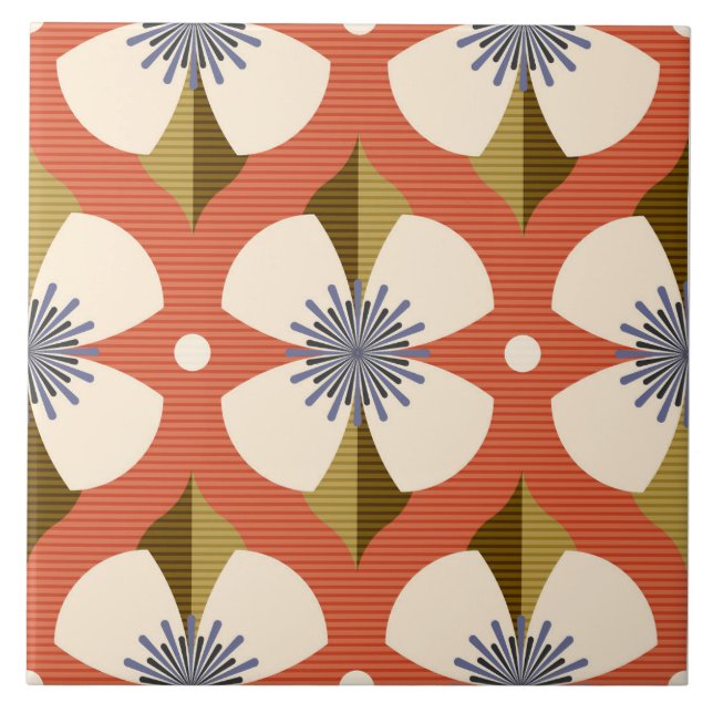 7os Buttercup Blume braun Fliese (Vorderseite)