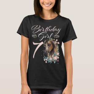 7th Birthday Girl Horse Lover 7 Years Old Bday T-S T-Shirt