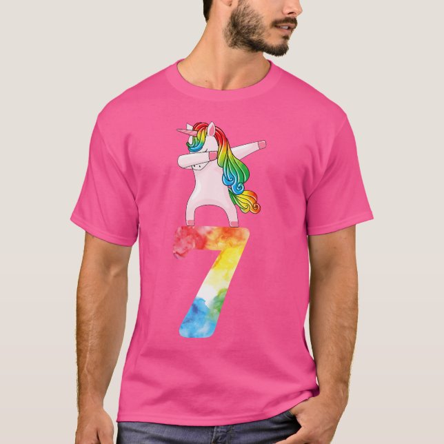 7Th Birthday Unicorn Lovers Girls Funny 7 Years Ol T-Shirt (Vorderseite)