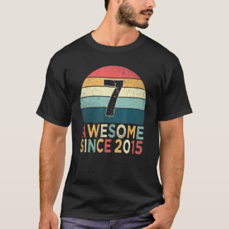 7th Birthday Vintage Retro 7 Years Old Awesome Sin T-Shirt