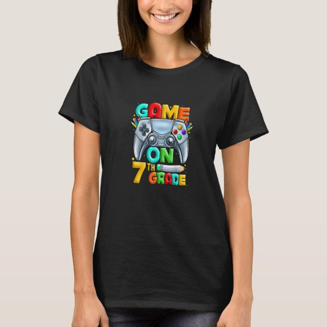 7th Grade Back To School Level Unlocked Senior 202 T-Shirt (Vorderseite)