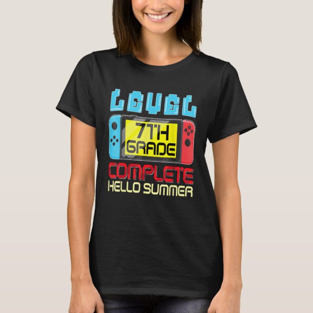 7th Grade Level Complete Last Day Of School Gradua T-Shirt (Vorderseite)