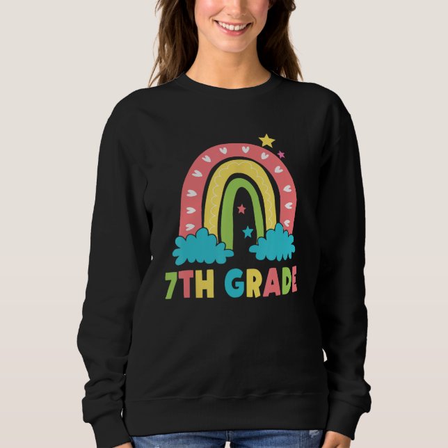 7th Grade Rainbow Girl Boys Teacher Hello 7th Grad Sweatshirt (Vorderseite)