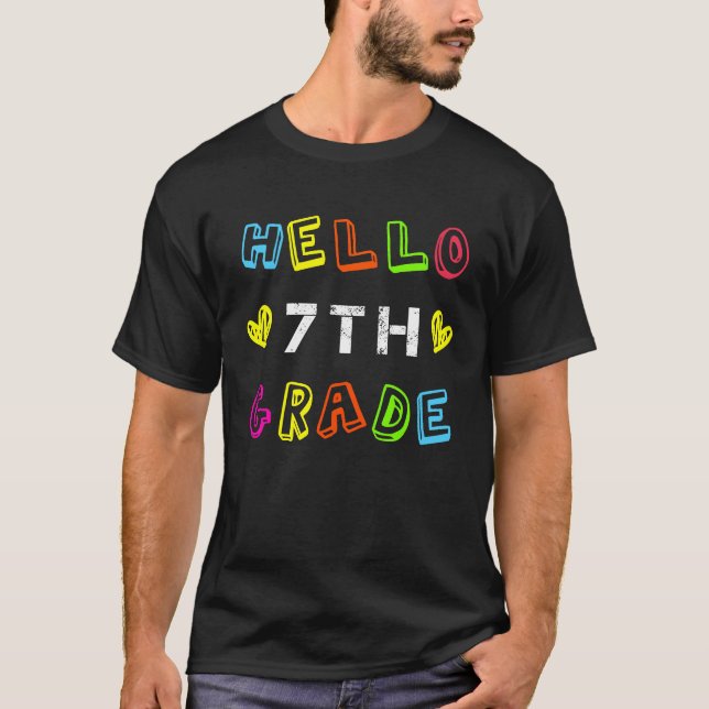 7th Grade Squad Girls Boys Teacher Team, Hello sev T-Shirt (Vorderseite)