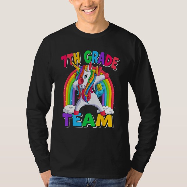7th Grade Team Dabbing Unicorn Back to School Kids T-Shirt (Vorderseite)