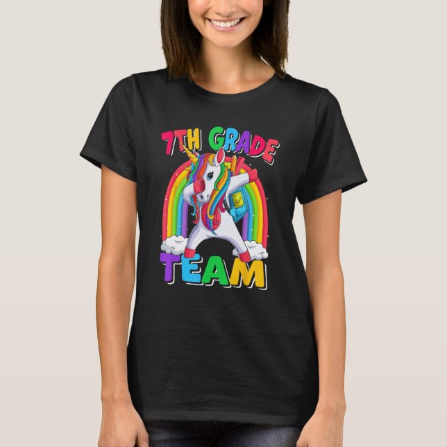 7th Grade Team Dabbing Unicorn Back to School Kids T-Shirt (Vorderseite)