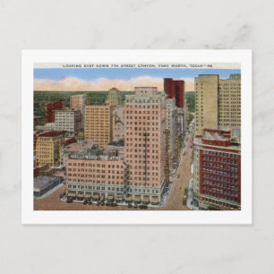 7th St Canyon, Fort Worth, Texas Vintage Postkarte