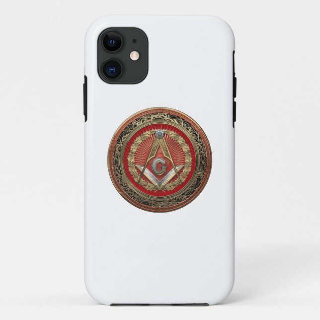 [800] Master Mason - Gold Square & Compasses Case-Mate iPhone Hülle (Rückseite)