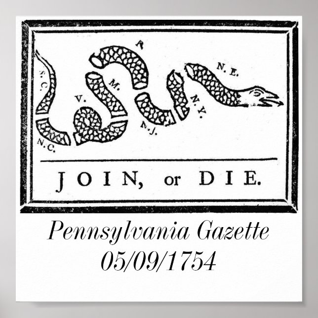 800px-Joinordie (800 x 554), Pennsylvania Gazet... Poster (Vorne)