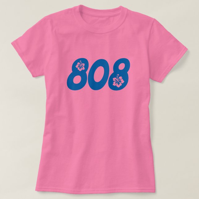 808 Hawaii Postleitzahl T-Shirt (Design vorne)