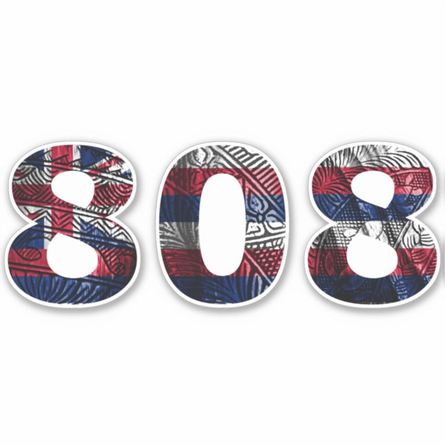 808 Tribal Hawaii Flag Aufkleber (Vorderseite)