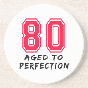 80 alterte zum Perfektions-Geburtstags-Entwurf Sandstein Untersetzer