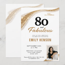 80 and Fabulous Gold 80th Birthday Einladung