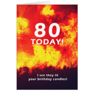80 Birthday Forest Fire Candle Spaß