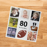 80. Birthday Foto von Klebemann Guy White Puzzle<br><div class="desc">A gift for a man's 80th birthday,  celebrating his life with a klebend of 8 of your fotos. Templates for age 80 and datiert. Date of birth or the date of the anniversary. Black colored letters. White Background.</div>