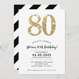 80. BIRTHDAY PARTY INVITE MODERNER Goldmedaillenma Einladung