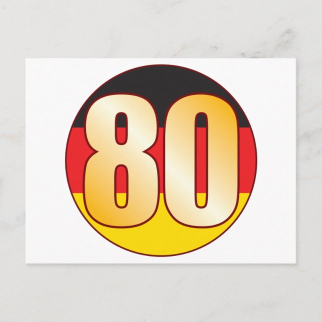 80 DEUTSCHES Gold Postkarte (Vorderseite)
