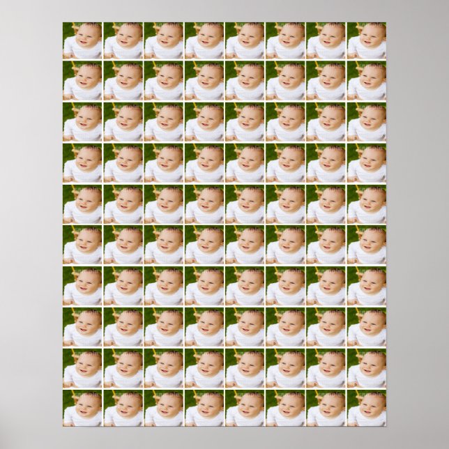80 Einzelfoto Collage Personalisiert Poster (Vorne)
