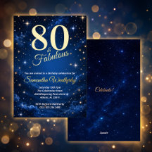 80 & Fabelhafter Nachthimmel-Geburtstag Gold