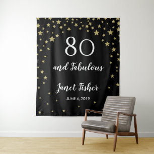 80 & Fabulous Geburtstag Photo Booth Hintergrundba Wandteppich