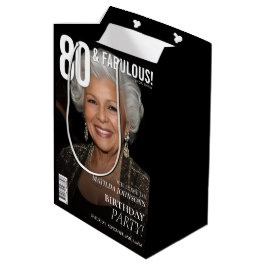 80 Fabulous Magazine Cover 80th Birthday  Mittlere Geschenktüte