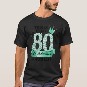 80 & Fantastisch I Türkis Weiße Party Gruppenfoto T-Shirt