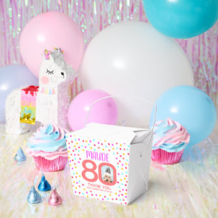 80. Foto farbenfrohe Korallenkonfetti Geburtstag Geschenkschachtel