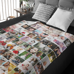 80 FotoCollage Einzigartiges Personalisiertes DIY Fleecedecke