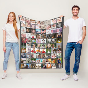 80 FotoCollage Einzigartiges Personalisiertes DIY  Fleecedecke