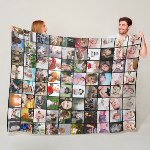 80 FotoCollage Einzigartiges Personalisiertes DIY  Fleecedecke