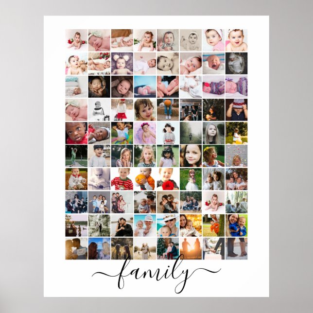 80 Fotocollage Personalisiert Poster (Vorne)