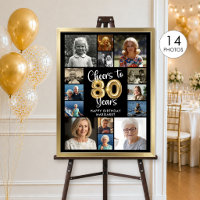 80. Geburtstag 14 Foto Collage Cheers to 80 Years
