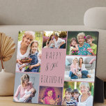 80. Geburtstag 7 Foto Collage Pink Fotoplatte<br><div class="desc">Sage glücklich 80. Geburtstag mit einer personalisierten Foto-Plakette. Die Fotovorlage ist Set für Sie, 7 Ihrer Lieblings-Fotos hinzuzufügen, die in einer Foto-Collage um den Geburtstag Gruß angezeigt werden. Die Formulierung lautet einfach "Happy 80 th Birthday" in lässiger Typografie. "80." ist tatsächlich bearbeitbar, wenn man das zum Geburtstag gerne hätte. Dieses...</div>