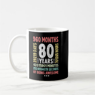 80. Geburtstag 80 Jahre alt Vintage Retro - 80 Jah Kaffeetasse