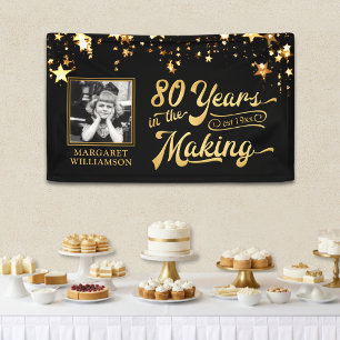 80. Geburtstag 80 JAHRE IN DEN MAKING Gold Stars Banner